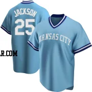 Danny Jackson Men's Kansas City Royals Light Blue Replica Road Cooperstown Collection Jersey