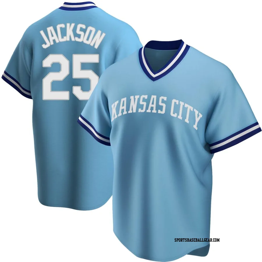 Danny Jackson Men's Kansas City Royals Light Blue Replica Road Cooperstown Collection Jersey