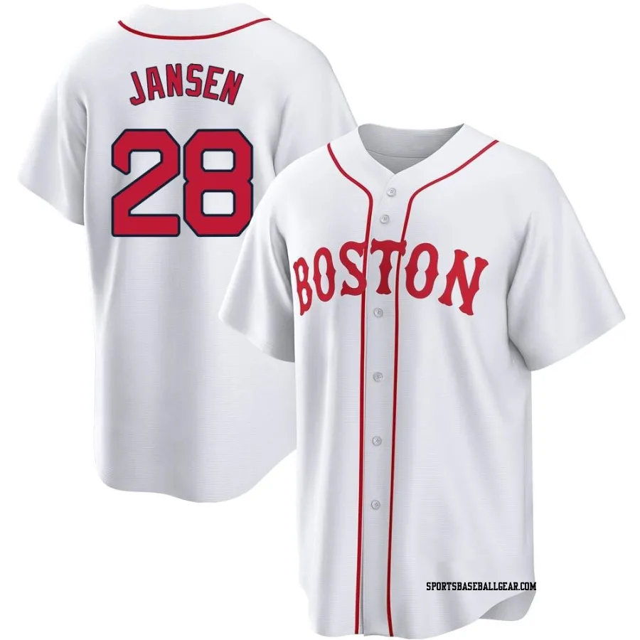 Danny Jansen Men's Boston Red Sox White Replica 2021 Patriots' Day Jersey