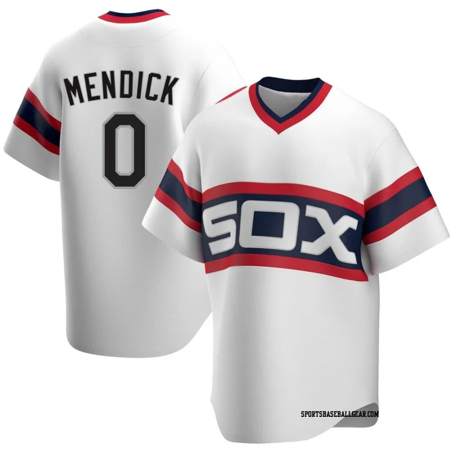 Danny Mendick Men's Chicago White Sox White Replica Cooperstown Collection Jersey