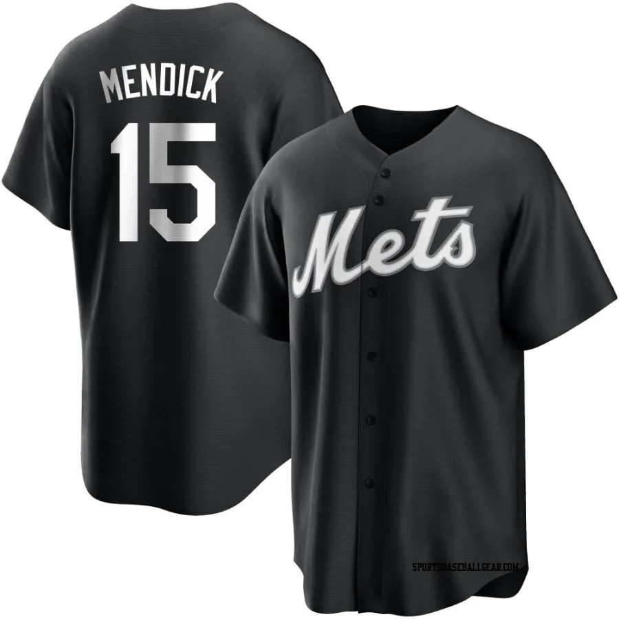 Danny Mendick Men's New York Mets Black/White Replica Jersey