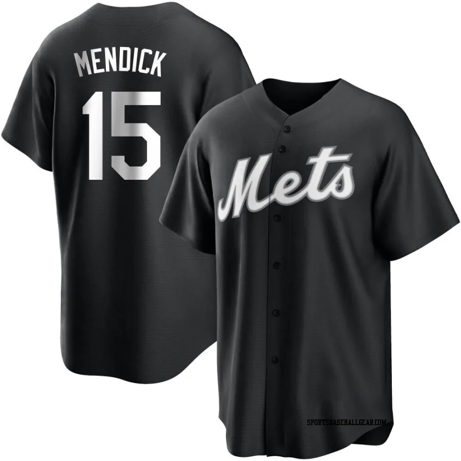 Danny Mendick Youth New York Mets Black/White Replica Jersey