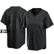 Danny Salazar Men's Cleveland Guardians Black Replica Pitch Fashion Jersey