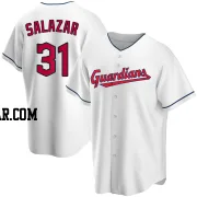 Danny Salazar Men's Cleveland Guardians White Replica Home Jersey