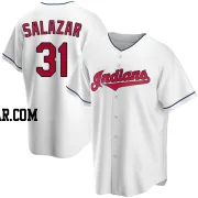 Danny Salazar Men's Cleveland Guardians White Replica Home Jersey