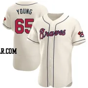 Danny Young Men's Atlanta Braves Cream Authentic Alternate Jersey