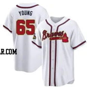 Danny Young Men's Atlanta Braves Gold Replica White 2022 Program Jersey