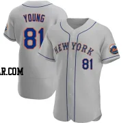 Danny Young Men's New York Mets Gray Authentic Road Jersey