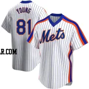 Danny Young Men's New York Mets White Replica Home Cooperstown Collection Jersey