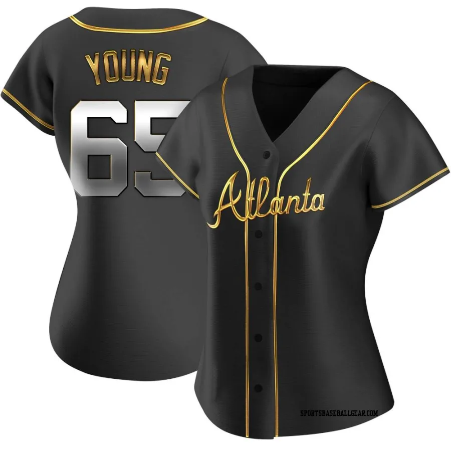 Danny Young Women's Atlanta Braves Black Golden Replica Alternate Jersey