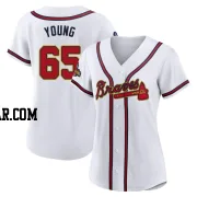 Danny Young Women's Atlanta Braves Gold Authentic White 2022 Program Jersey