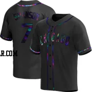 Dansby Swanson Men's Chicago Cubs Black Holographic Replica Alternate Jersey