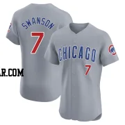 Dansby Swanson Men's Chicago Cubs Gray Elite Road Jersey