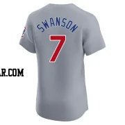 Dansby Swanson Men's Chicago Cubs Gray Elite Road Jersey