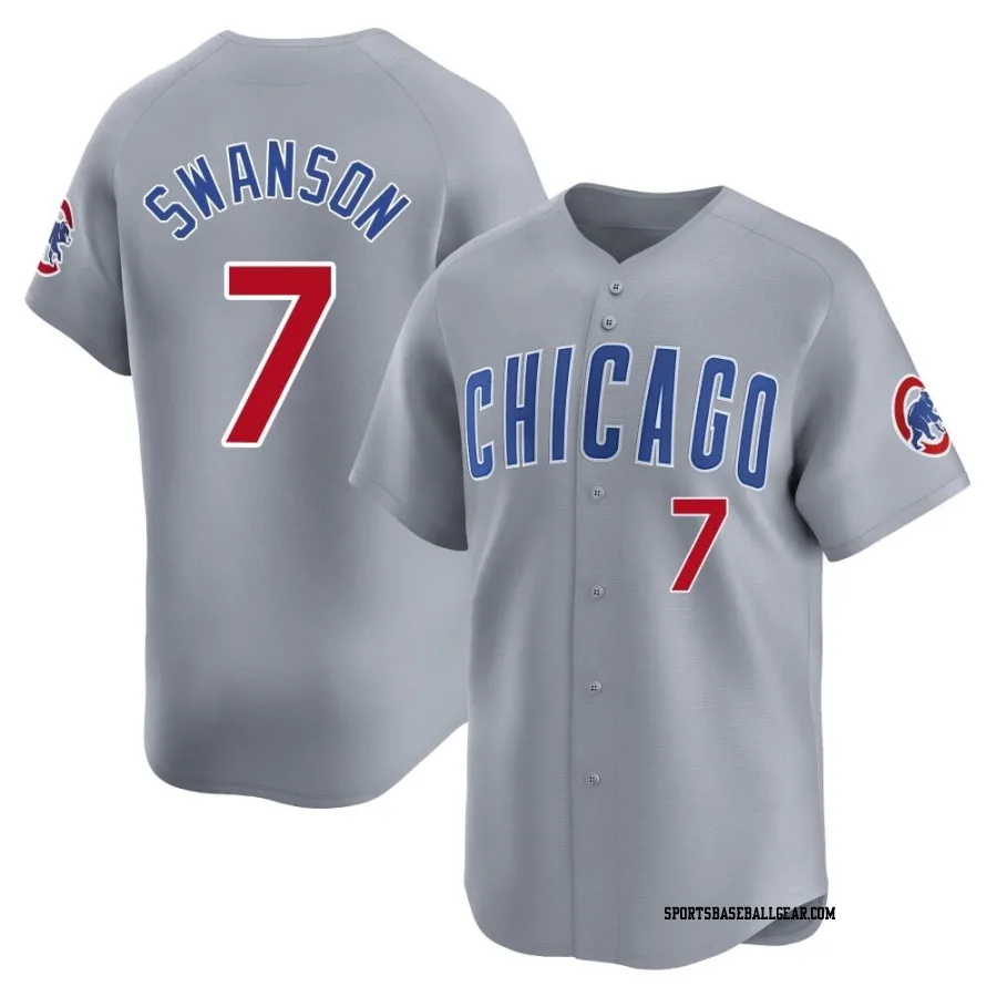 Dansby Swanson Men's Chicago Cubs Gray Limited Road Jersey