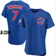 Dansby Swanson Men's Chicago Cubs Royal Authentic Alternate Jersey