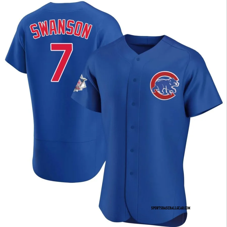 Dansby Swanson Men's Chicago Cubs Royal Authentic Alternate Jersey