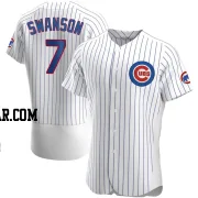 Dansby Swanson Men's Chicago Cubs White Authentic Home Jersey