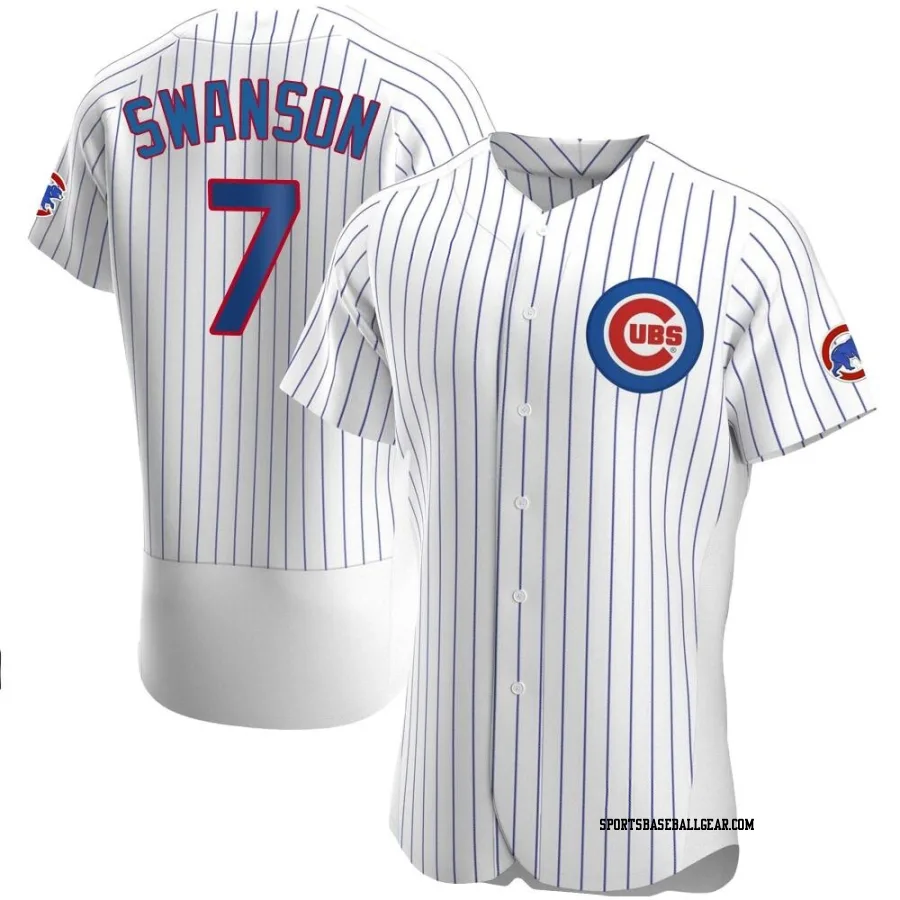 Dansby Swanson Men's Chicago Cubs White Authentic Home Jersey