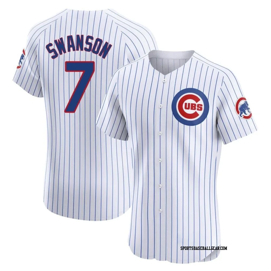 Dansby Swanson Men's Chicago Cubs White Elite Home Jersey