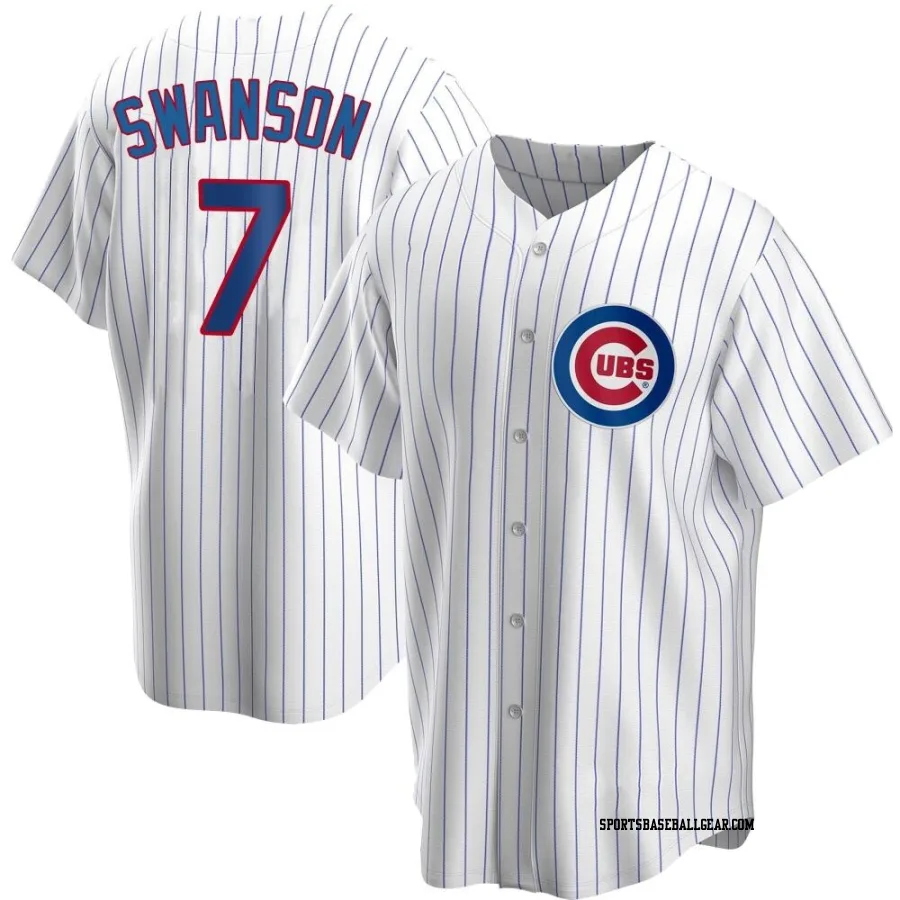 Dansby Swanson Men's Chicago Cubs White Replica Home Jersey