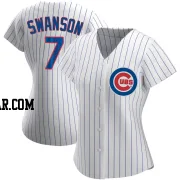 Dansby Swanson Women's Chicago Cubs White Authentic Home Jersey