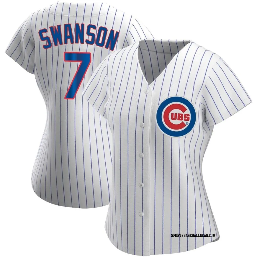 Dansby Swanson Women's Chicago Cubs White Authentic Home Jersey