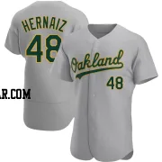 Darell Hernaiz Men's Oakland Athletics Gray Authentic Road Jersey