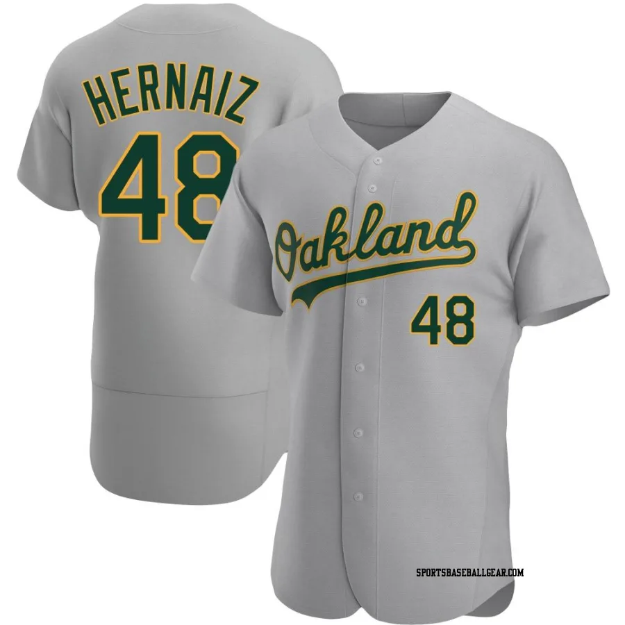 Darell Hernaiz Men's Oakland Athletics Gray Authentic Road Jersey