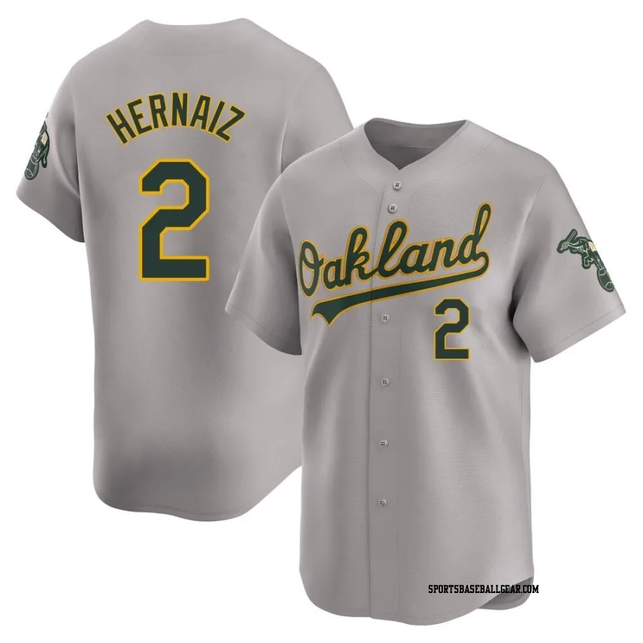 Darell Hernaiz Men's Oakland Athletics Gray Limited Away Jersey