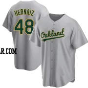 Darell Hernaiz Men's Oakland Athletics Gray Replica Road Jersey