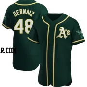 Darell Hernaiz Men's Oakland Athletics Green Authentic Alternate Jersey