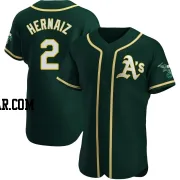 Darell Hernaiz Men's Oakland Athletics Green Authentic Alternate Jersey