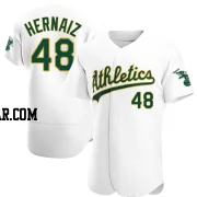 Darell Hernaiz Men's Oakland Athletics White Authentic Home Jersey