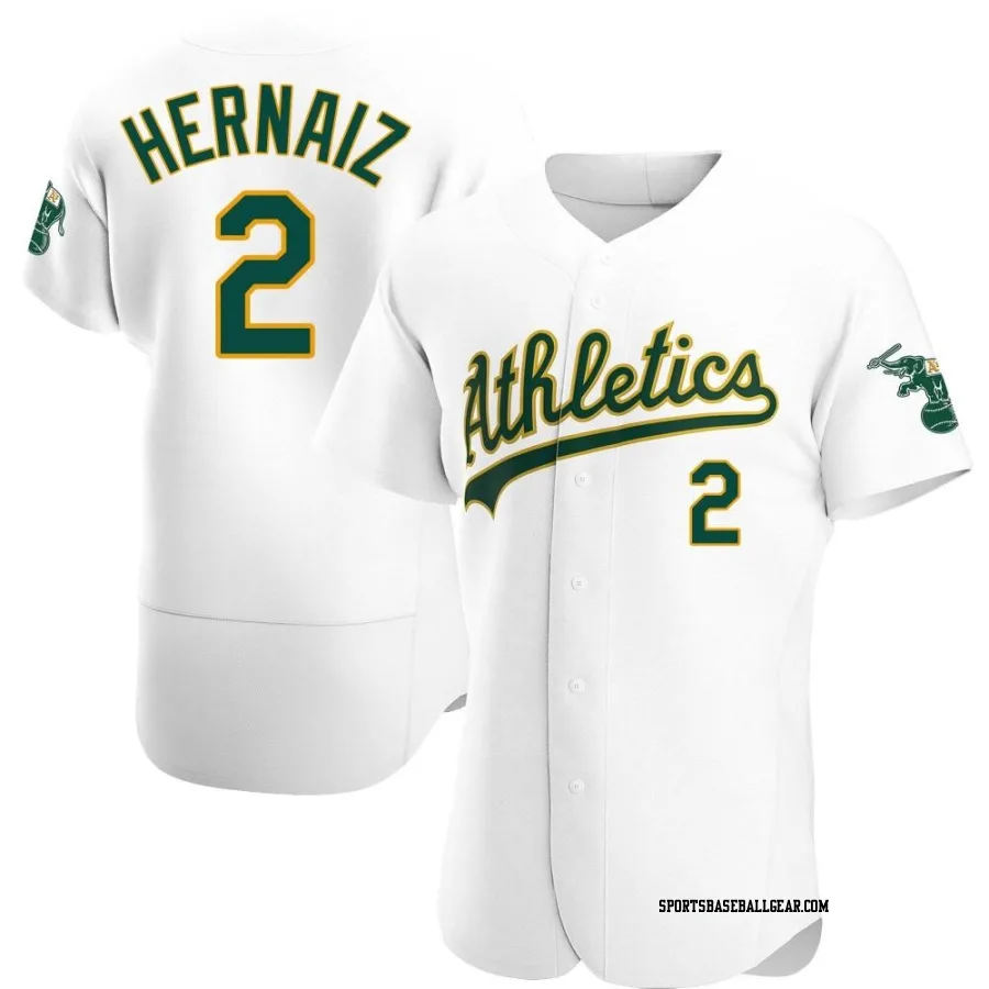 Darell Hernaiz Men's Oakland Athletics White Authentic Home Jersey