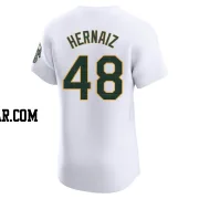 Darell Hernaiz Men's Oakland Athletics White Elite Home Jersey