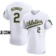 Darell Hernaiz Men's Oakland Athletics White Elite Home Jersey