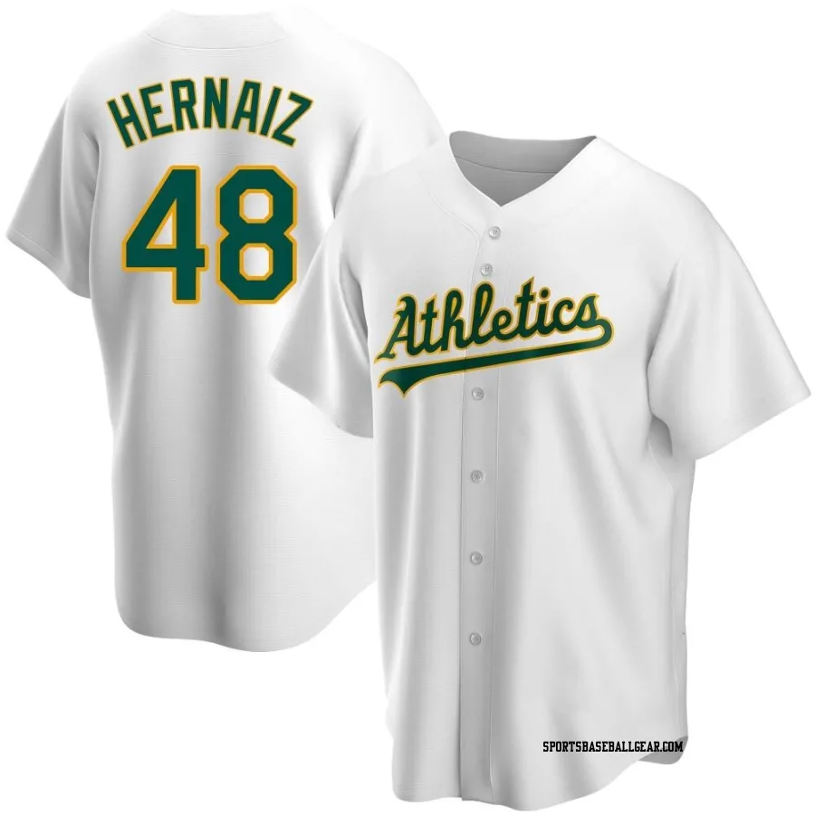 Darell Hernaiz Men's Oakland Athletics White Replica Home Jersey