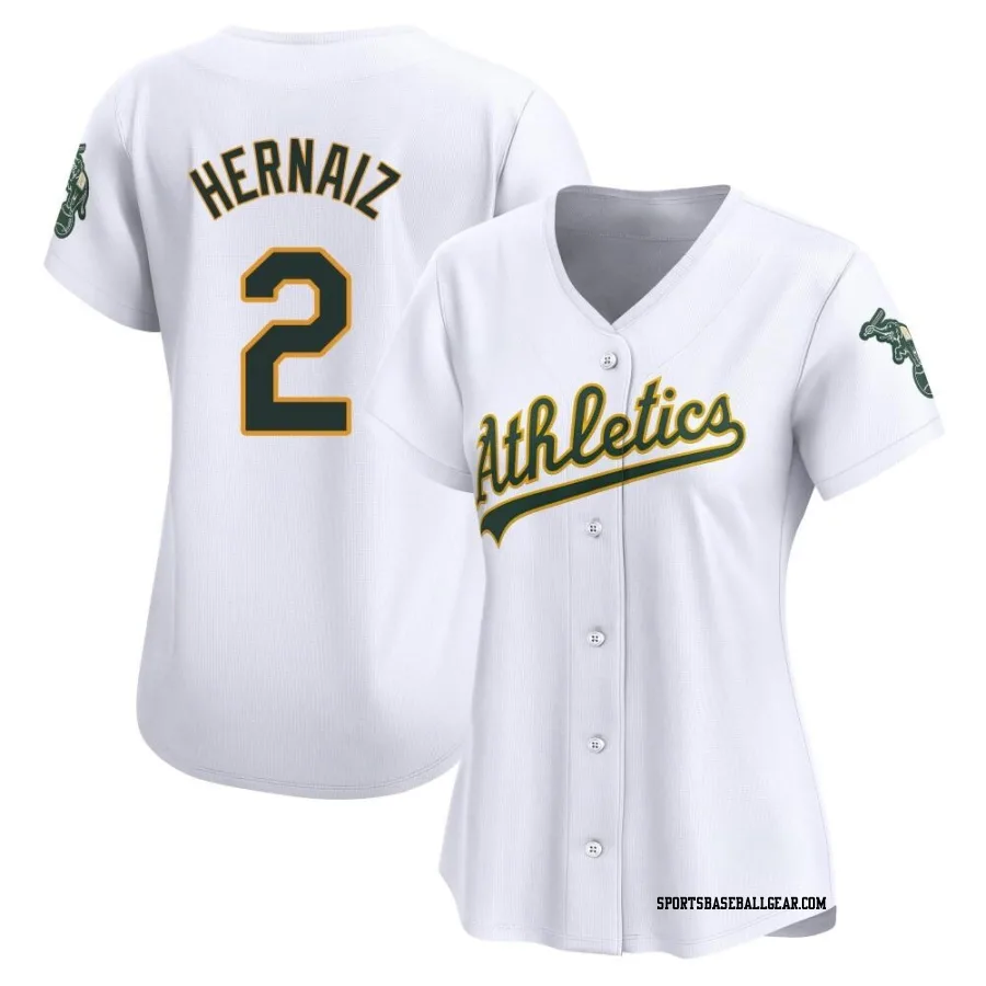 Darell Hernaiz Women's Oakland Athletics White Limited Home Jersey