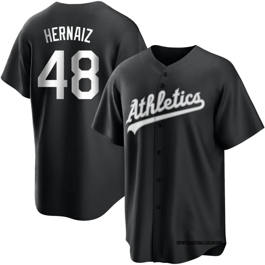 Darell Hernaiz Youth Oakland Athletics Black/White Replica Jersey