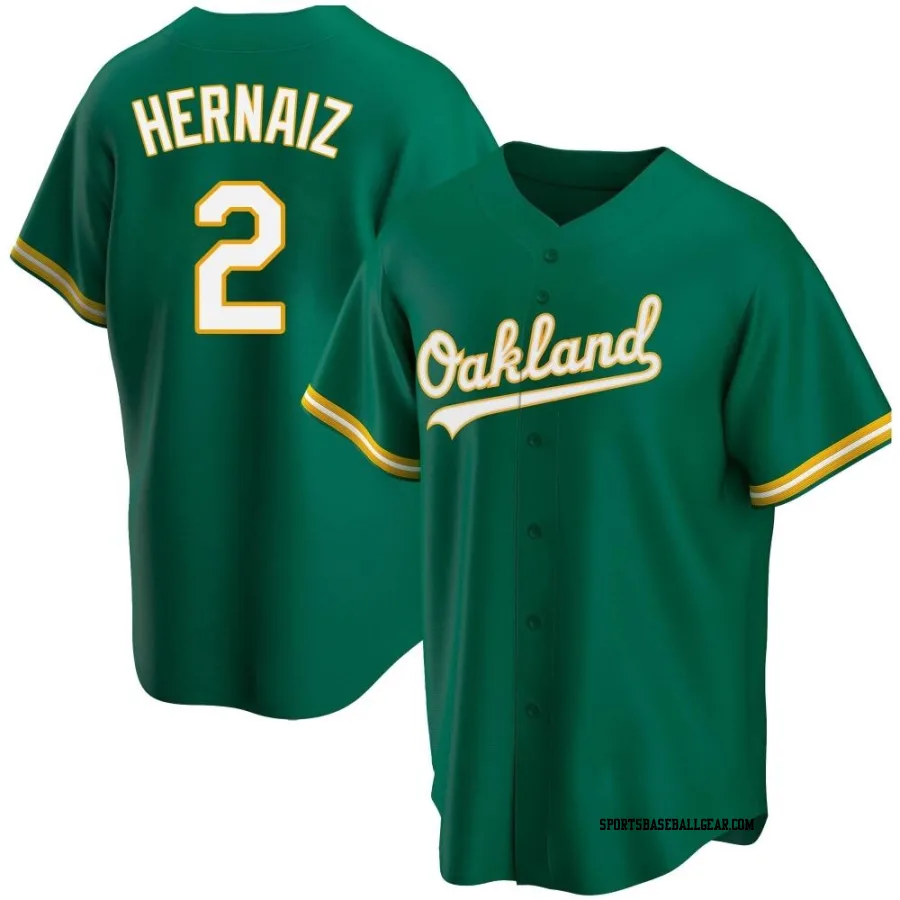 Darell Hernaiz Youth Oakland Athletics Green Replica Kelly Alternate Jersey