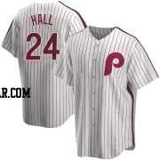 Darick Hall Men's Philadelphia Phillies White Replica Home Cooperstown Collection Jersey