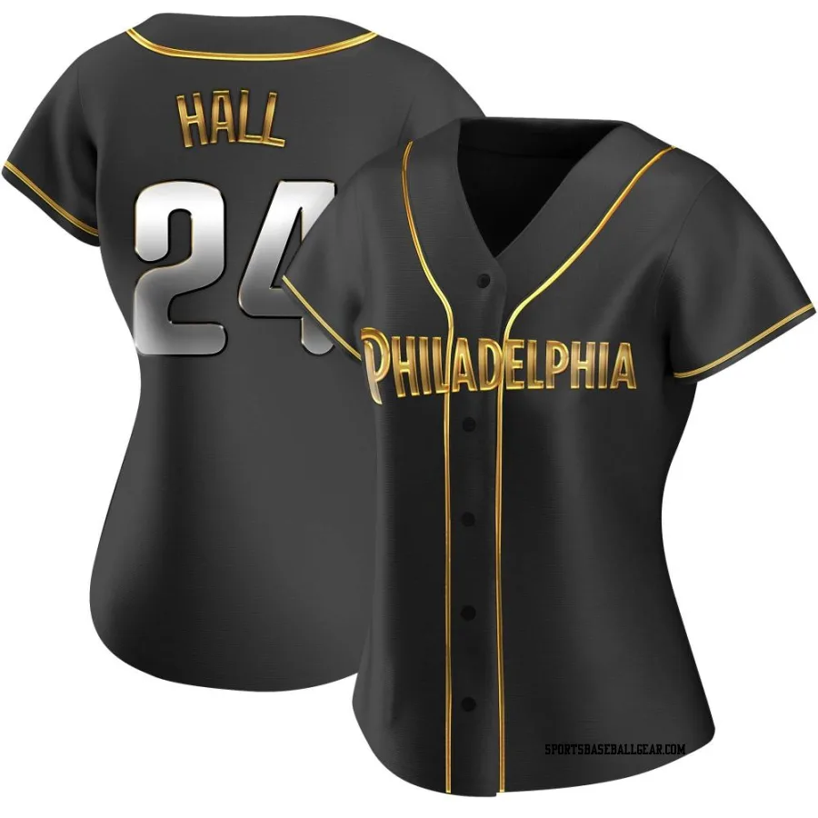 Darick Hall Women's Philadelphia Phillies Black Golden Replica Alternate Jersey