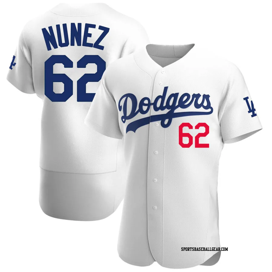 Darien Nunez Men's Los Angeles Dodgers White Authentic Home Jersey