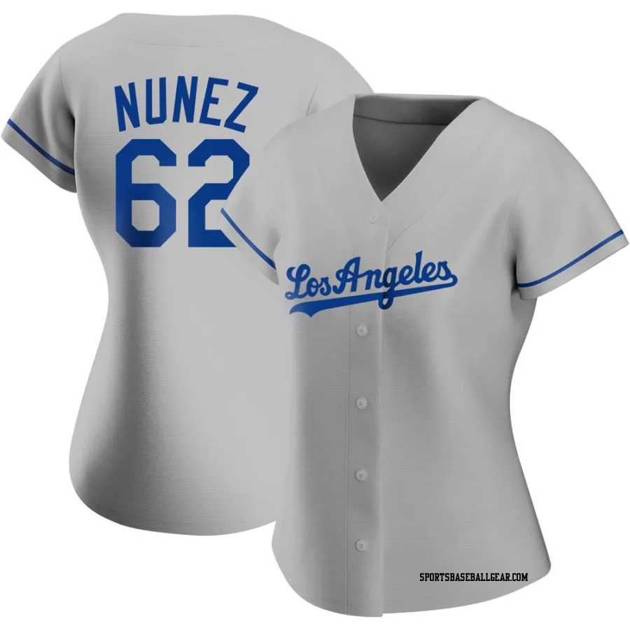 Darien Nunez Women's Los Angeles Dodgers Gray Authentic Road Jersey