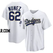 Darien Nunez Youth Los Angeles Dodgers White/Gold Replica 2021 Gold Program Player Jersey