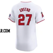 Darin Erstad Men's Los Angeles Angels White Elite Home Patch Jersey