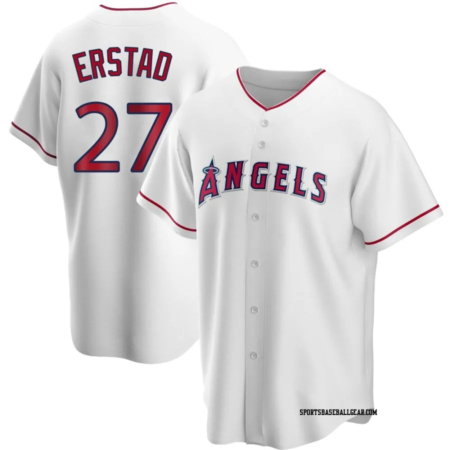 Darin Erstad Men's Los Angeles Angels White Replica Home Jersey