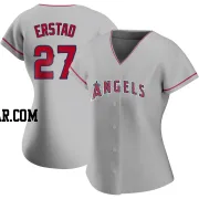 Darin Erstad Women's Los Angeles Angels Authentic Silver Road Jersey