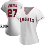 Darin Erstad Women's Los Angeles Angels White Replica Home Jersey